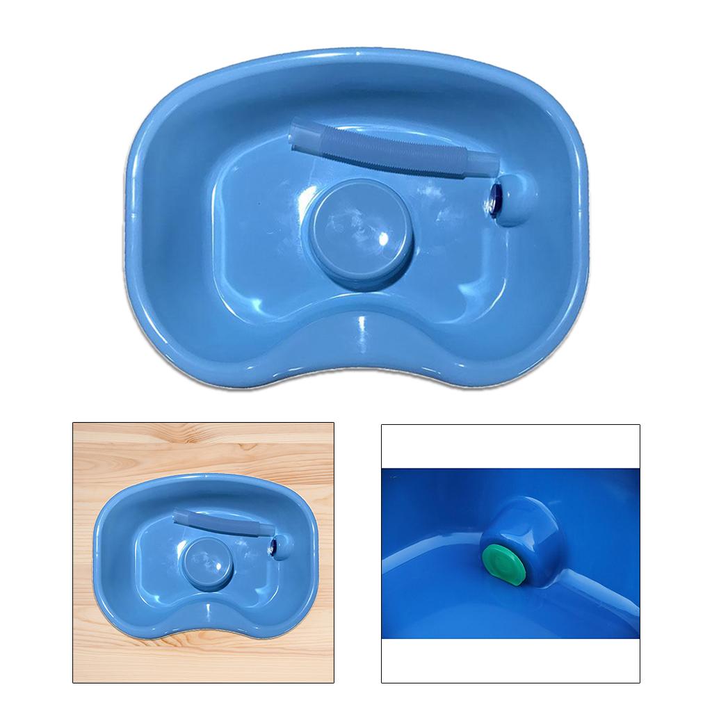 In Bed Shampoo Hair Washing Basin Bathing Aid for Disabled Elderly Pregnancy Light Blue 70cm