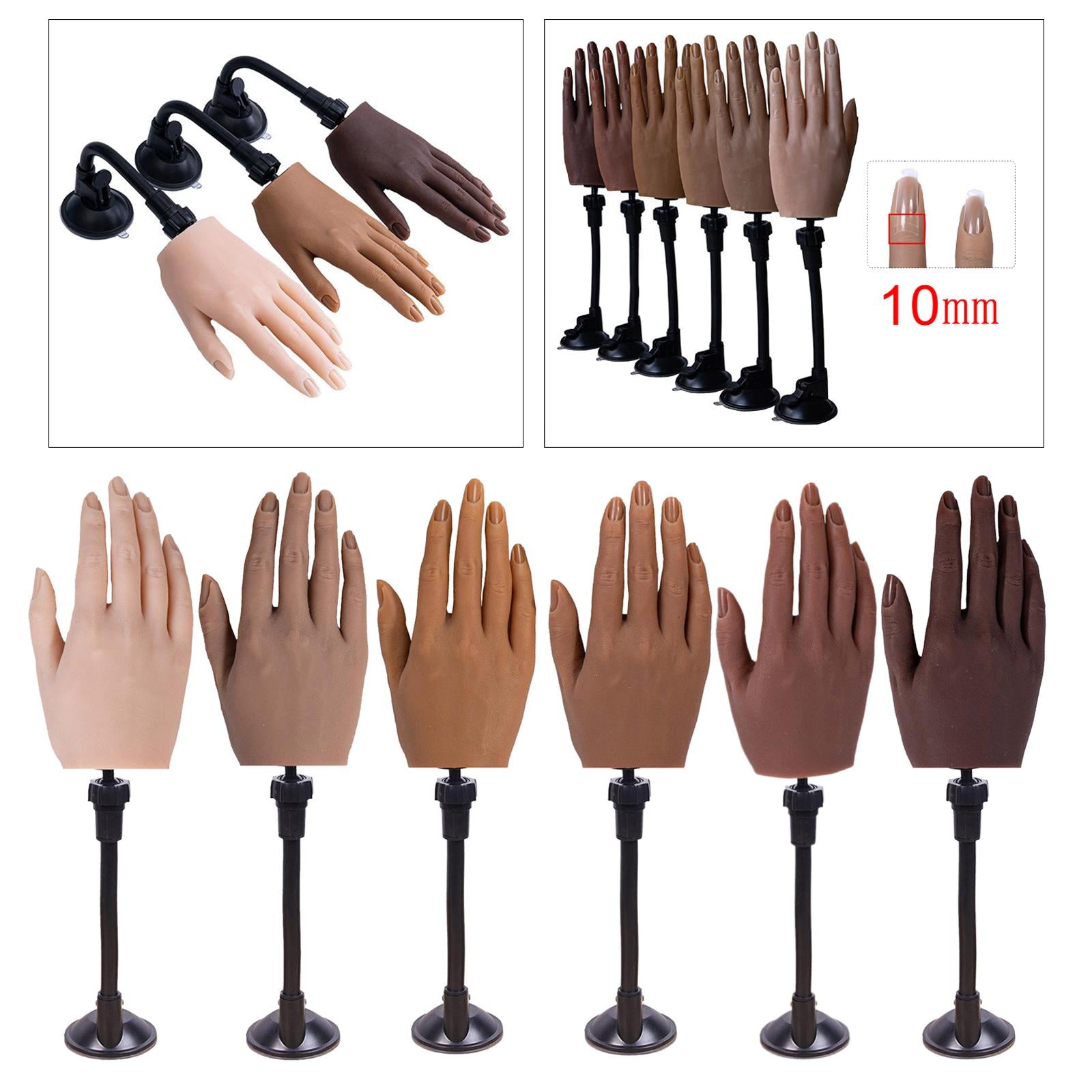 Silicone Practice Hand for Acrylic Nails Movable Flexible Fake Hand  Style 1