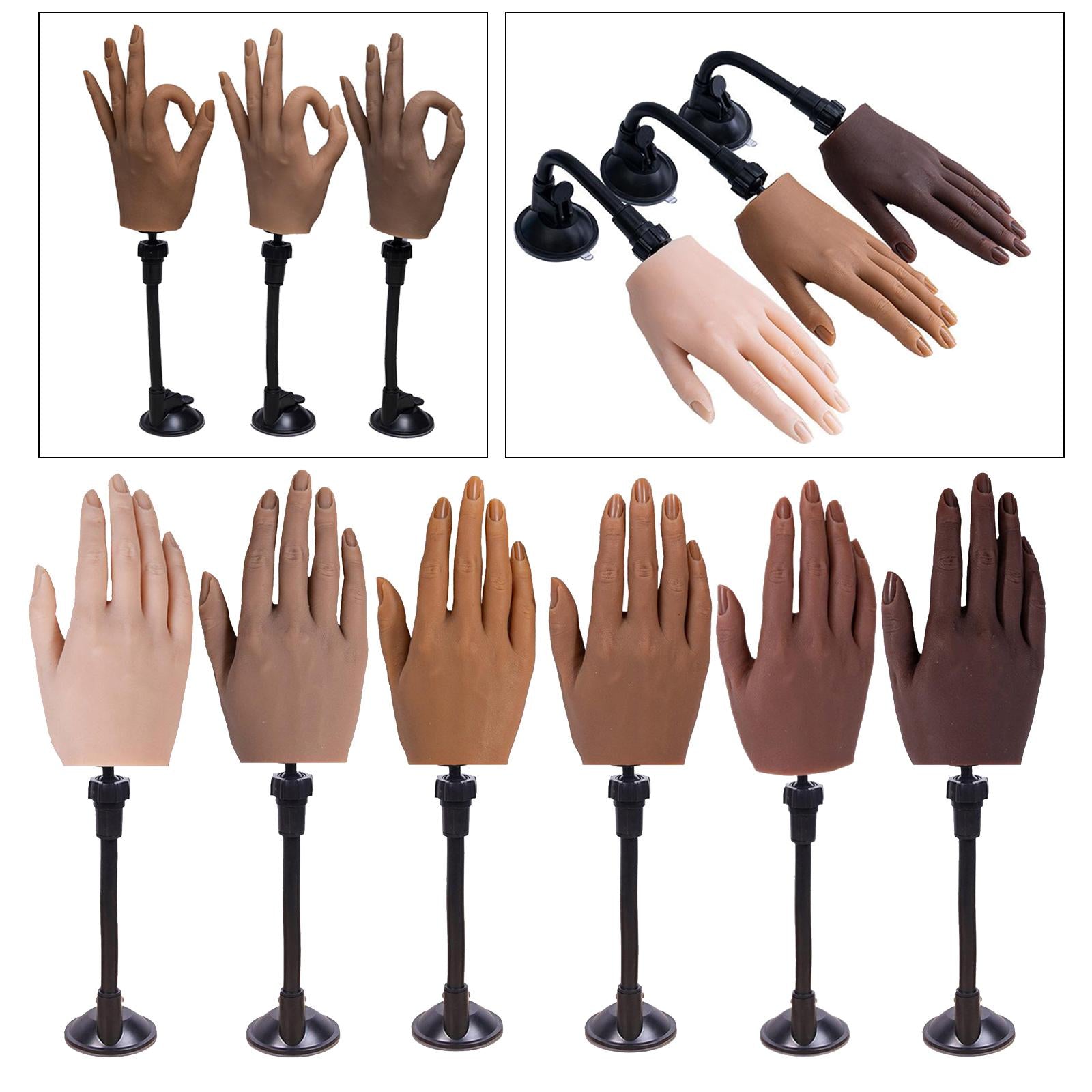 Silicone Practice Hand for Acrylic Nails Movable Flexible Fake Hand  Style 1