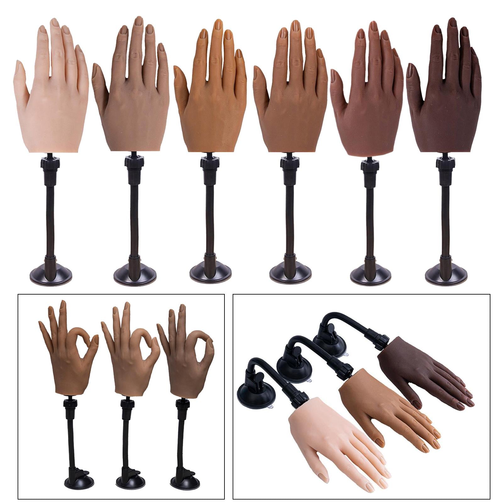 Silicone Practice Hand for Acrylic Nails Movable Flexible Fake Hand  Style 1