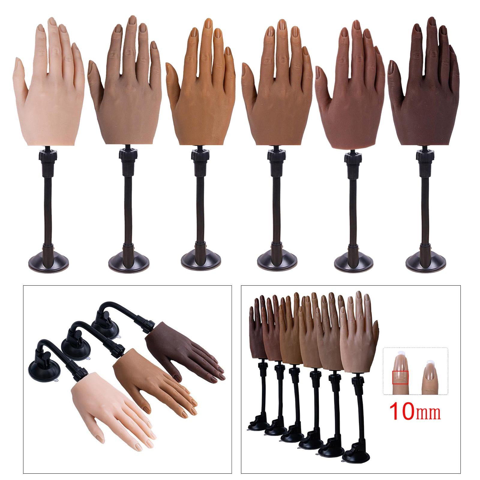 Silicone Practice Hand for Acrylic Nails Movable Flexible Fake Hand  Style 1