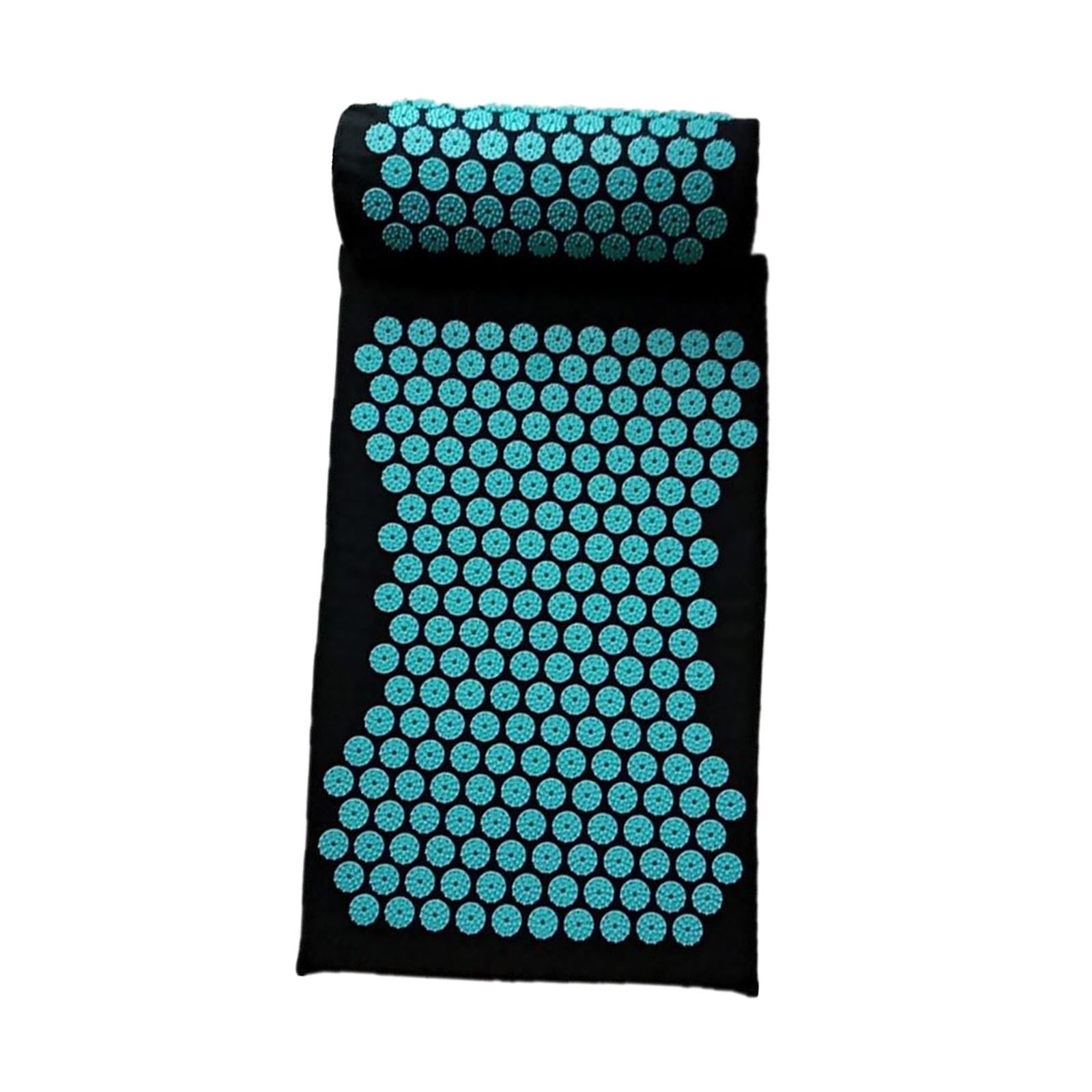 Yoga Acupressure Mat Pillow Set Trigger Points Mats Pain Stress Relief Black