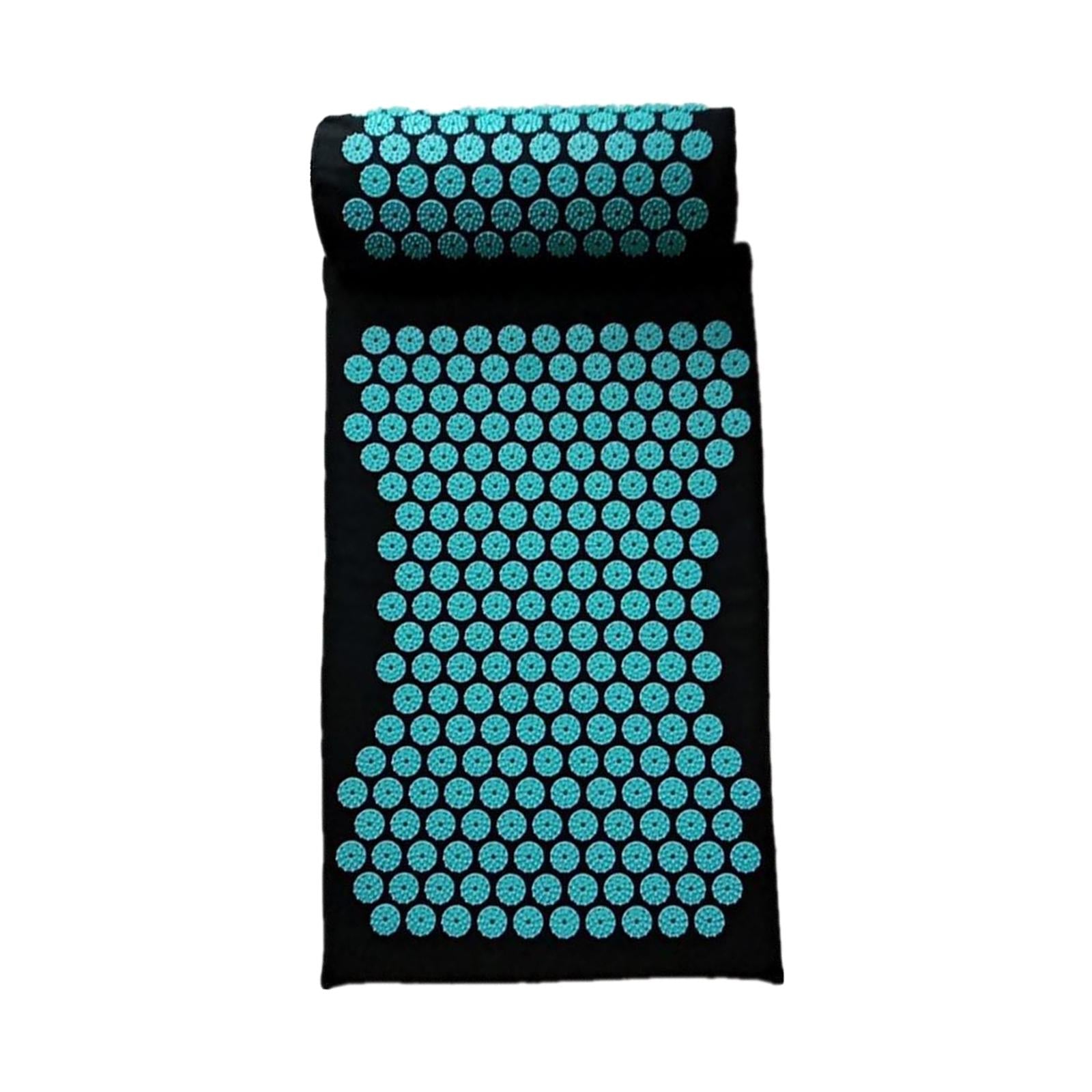 Yoga Acupressure Mat Pillow Set Trigger Points Mats Pain Stress Relief Black