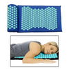 Yoga Acupressure Mat Pillow Set Trigger Points Mats Pain Stress Relief Blue