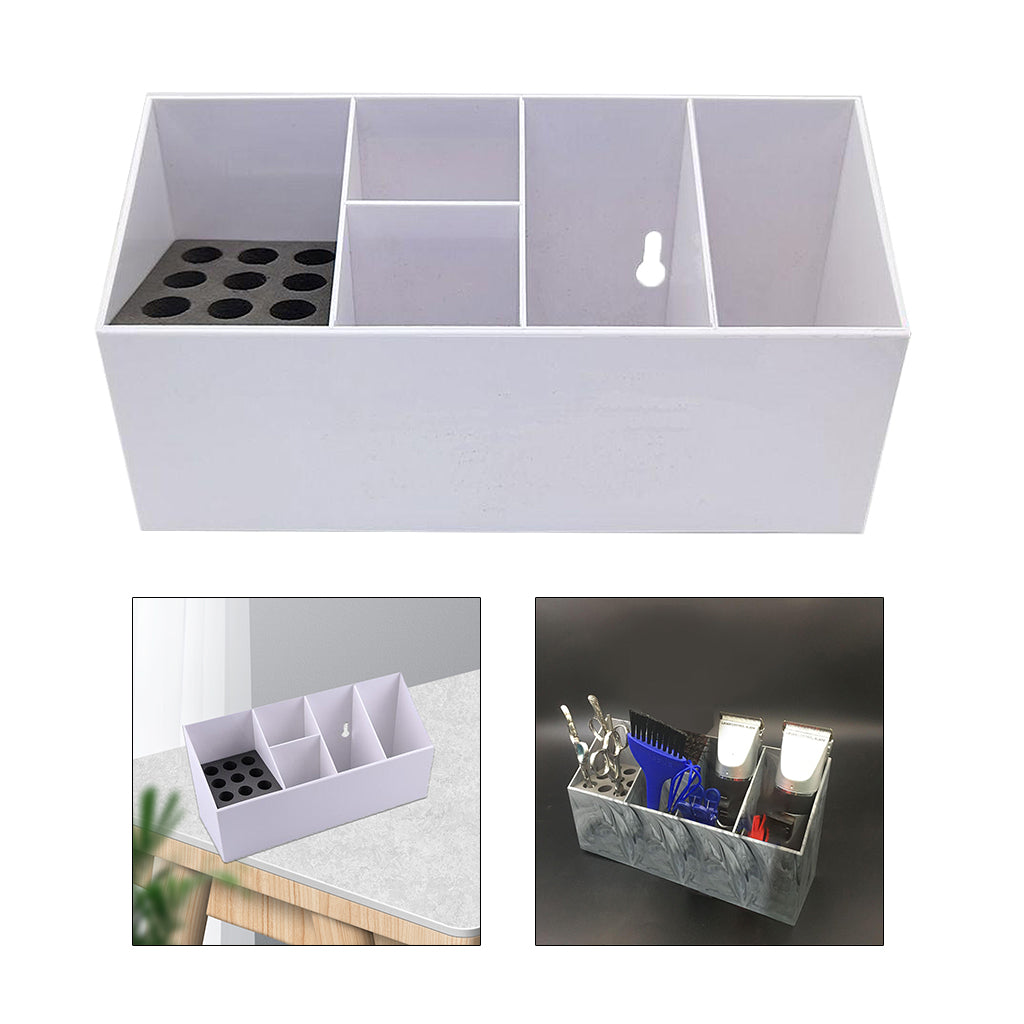 Hairdressing Tool Box Storage Case Shears Hair Scissor Rack White