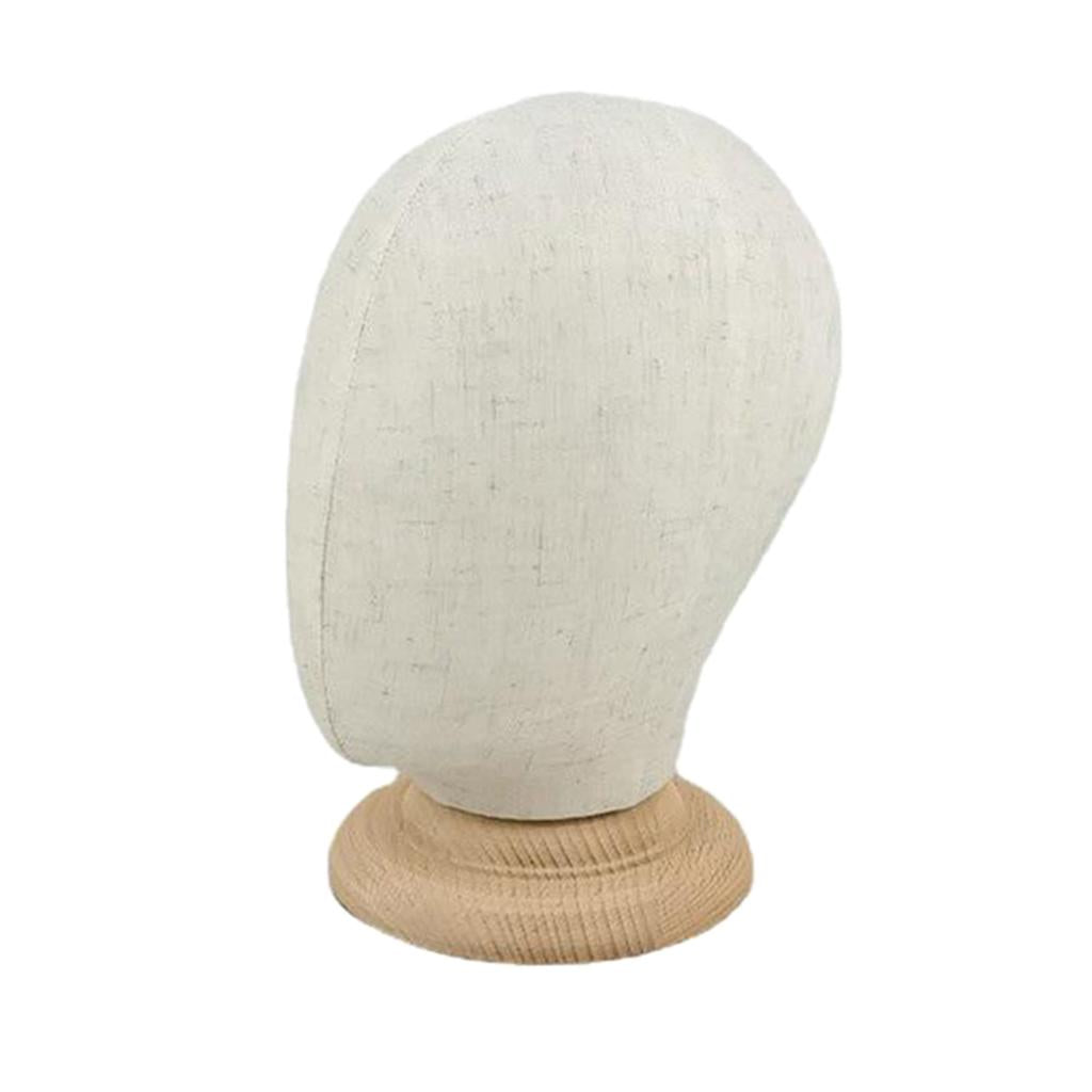 21" Mannequin Cork Head Canvas Block Wig Making Hats Display Holder w/ Stand