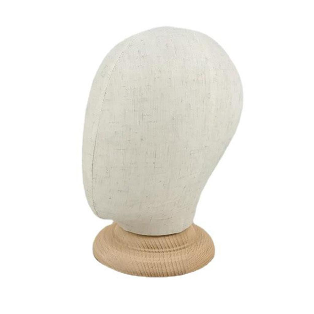 21" Mannequin Cork Head Canvas Block Wig Making Hats Display Holder w/ Stand