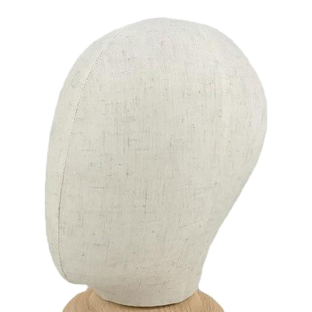 21" Mannequin Cork Head Canvas Block Wig Making Hats Display Holder w/ Stand