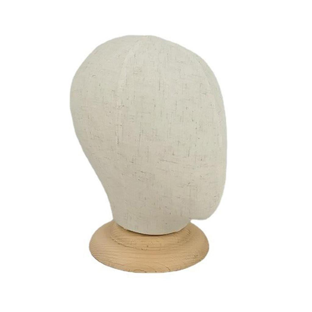 21" Mannequin Cork Head Canvas Block Wig Making Hats Display Holder w/ Stand