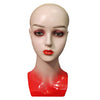 Mannequin Head Female Face Bald Stand for Wigs Styling or Display Hat Red