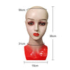 Mannequin Head Female Face Bald Stand for Wigs Styling or Display Hat Red