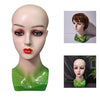 Mannequin Head Female Face Bald Stand for Wigs Styling or Display Hat Green