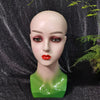 Mannequin Head Female Face Bald Stand for Wigs Styling or Display Hat Green