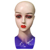 Mannequin Head Female Face Bald Stand for Wigs Styling or Display Hat Purple