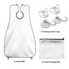 Barber Beard Grooming Shaving Apron Cape Cloth & 4pcs Suction Cups White