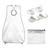 Barber Beard Grooming Shaving Apron Cape Cloth & 4pcs Suction Cups White