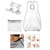 Barber Beard Grooming Shaving Apron Cape Cloth & 4pcs Suction Cups White