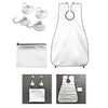 Barber Beard Grooming Shaving Apron Cape Cloth & 4pcs Suction Cups White