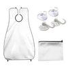 Barber Beard Grooming Shaving Apron Cape Cloth & 4pcs Suction Cups White