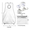 Barber Beard Grooming Shaving Apron Cape Cloth & 4pcs Suction Cups White