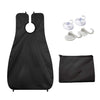 Barber Beard Grooming Shaving Apron Cape Cloth & 4pcs Suction Cups Black