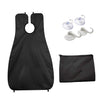 Barber Beard Grooming Shaving Apron Cape Cloth & 4pcs Suction Cups Black