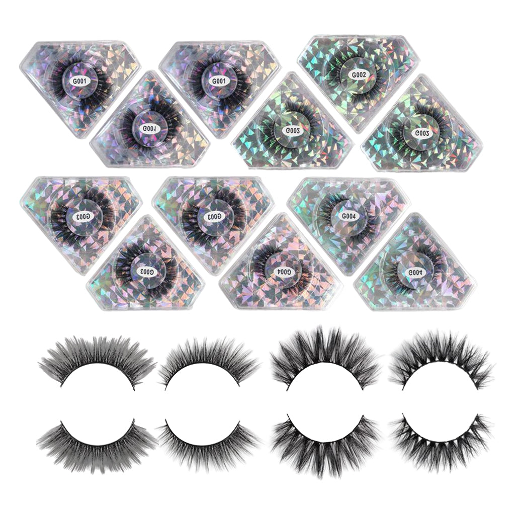 12Pairs Comfortable 4 Styles False Eyelashes for Women Makeup Tool Lashes G002