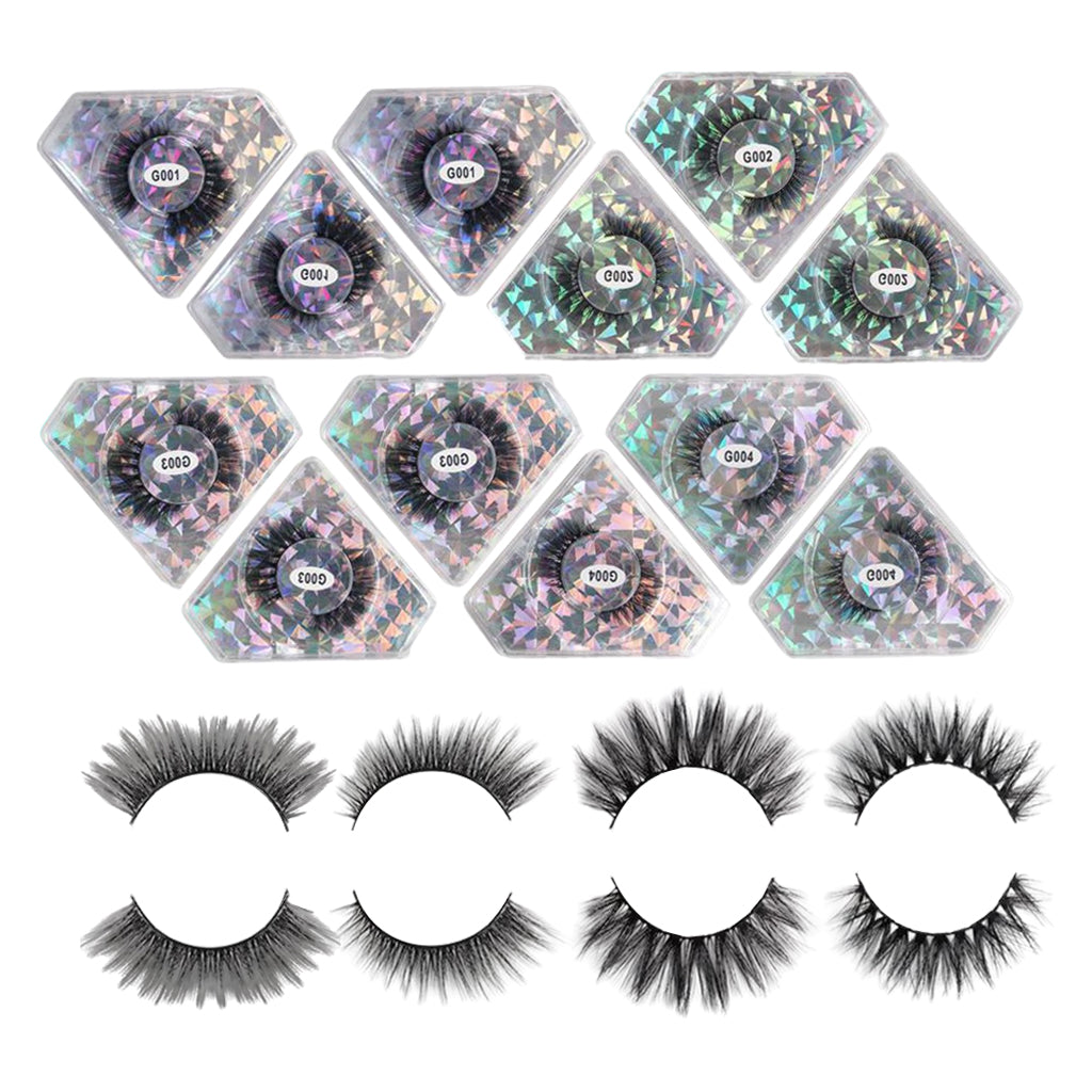 12Pairs Comfortable 4 Styles False Eyelashes for Women Makeup Tool Lashes G002