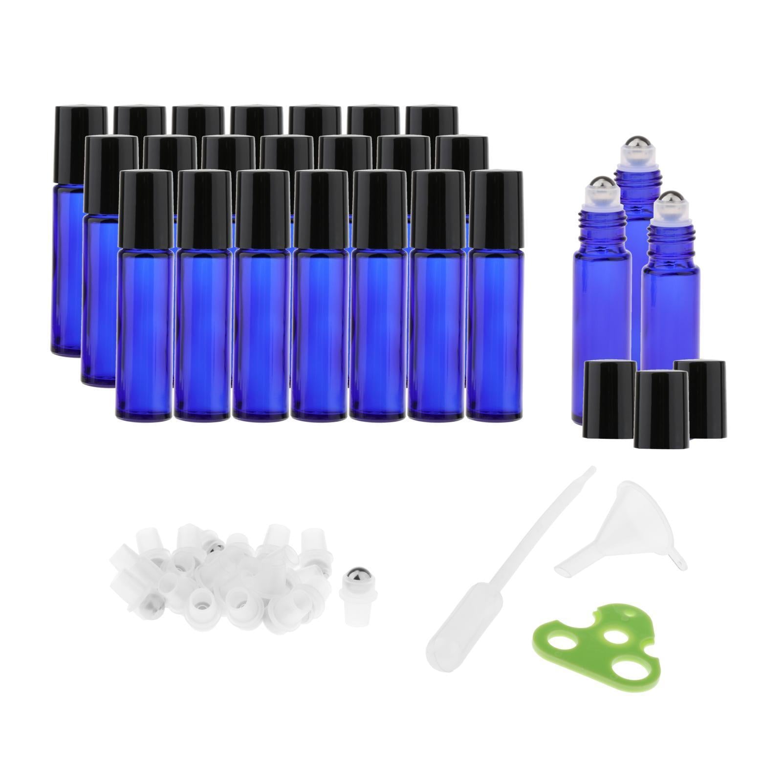 24 Pcs 10ml  Roll on Bottles Essential Oil Roller Bottles Blue