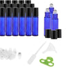 24 Pcs 10ml  Roll on Bottles Essential Oil Roller Bottles Blue