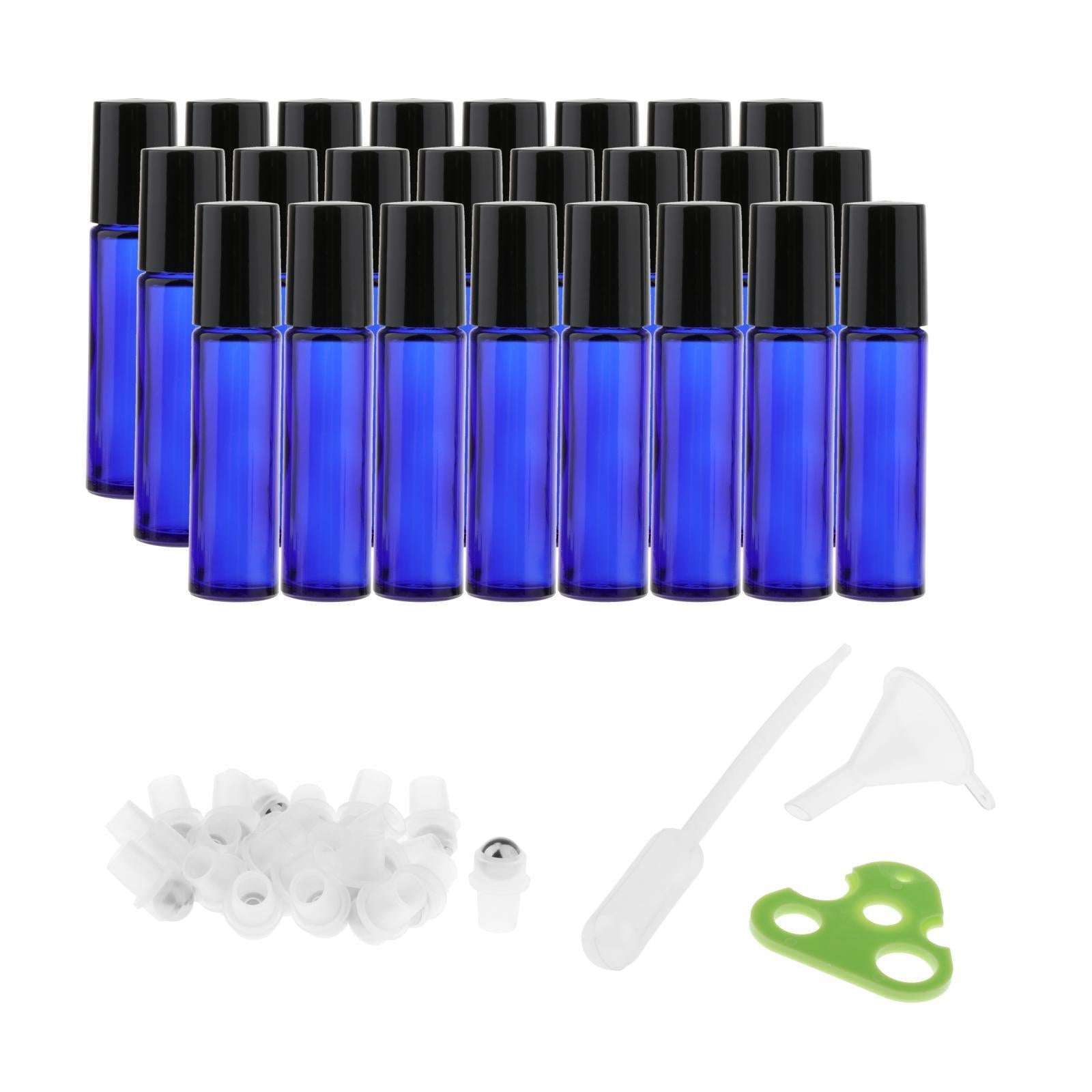 24 Pcs 10ml  Roll on Bottles Essential Oil Roller Bottles Blue