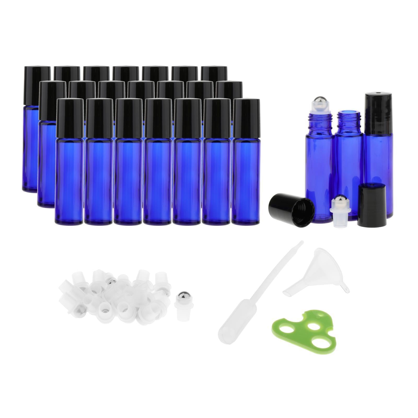 24 Pcs 10ml  Roll on Bottles Essential Oil Roller Bottles Blue