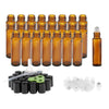 24 Pcs 10ml  Roll on Bottles Essential Oil Roller Bottles Amber