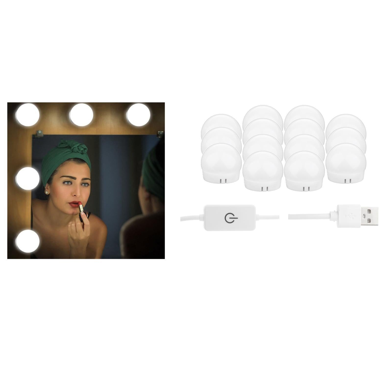 Hollywood Style LED Vanity Mirror Lights for Makeup  14 Bulbs White light