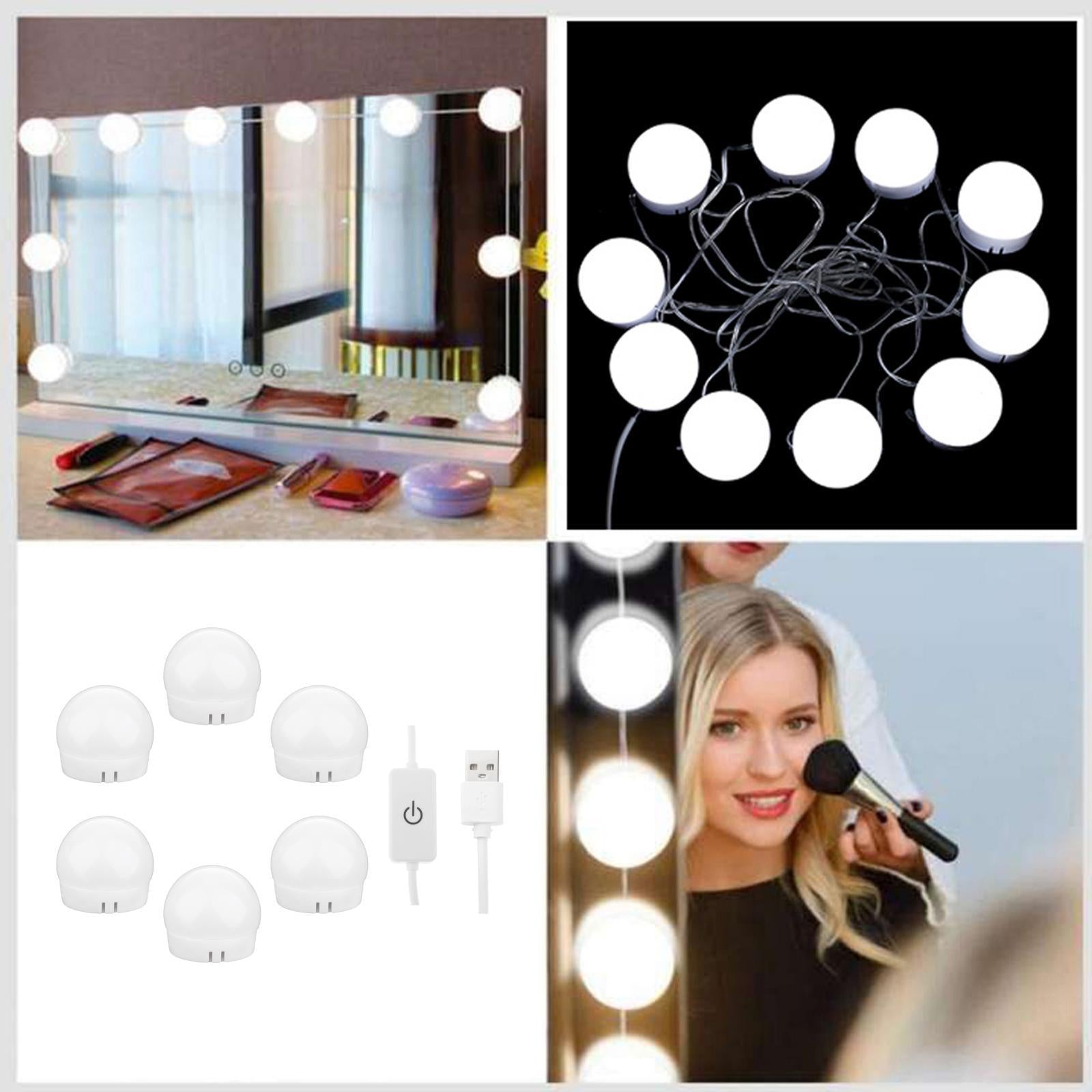 Hollywood Style LED Vanity Mirror Lights for Makeup  6 Bulbs White light