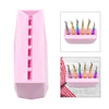 Durable 6-Hole Tweezer Storage Rack Organizer for Eyelash Extension Supplies pink