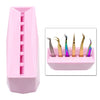 Durable 6-Hole Tweezer Storage Rack Organizer for Eyelash Extension Supplies pink