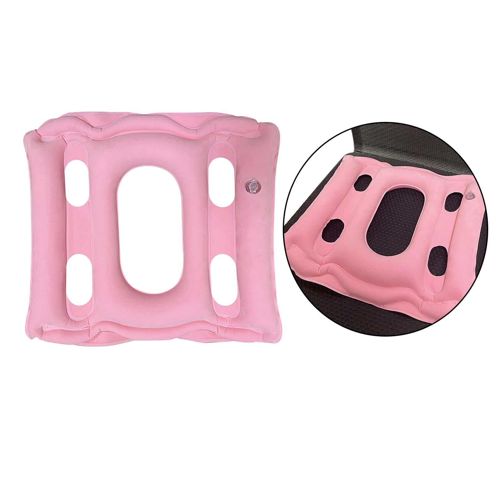 Square Air Inflatable Seat Cushion Pain Relief for Office Home Seat pink