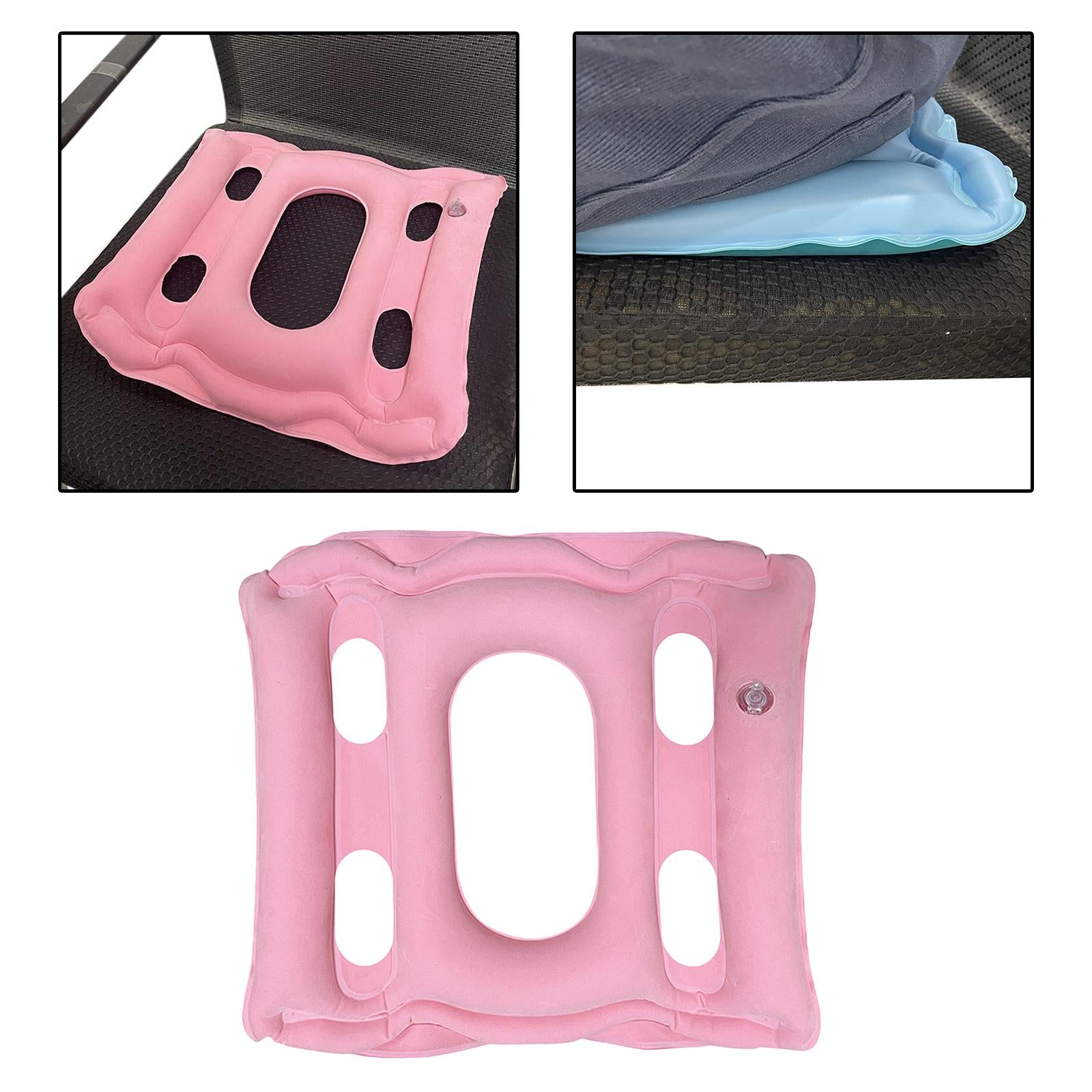 Square Air Inflatable Seat Cushion Pain Relief for Office Home Seat pink