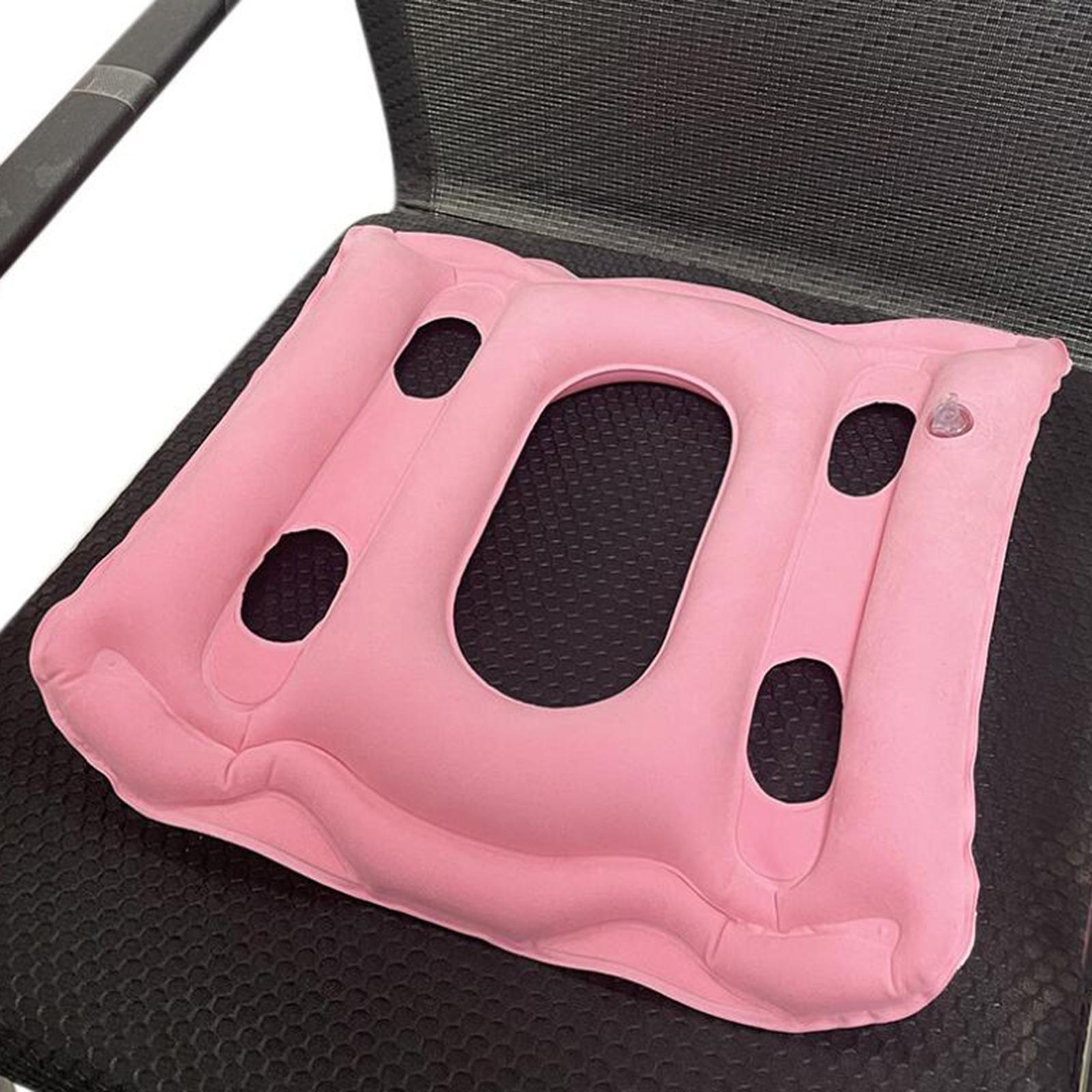 Square Air Inflatable Seat Cushion Pain Relief for Office Home Seat pink