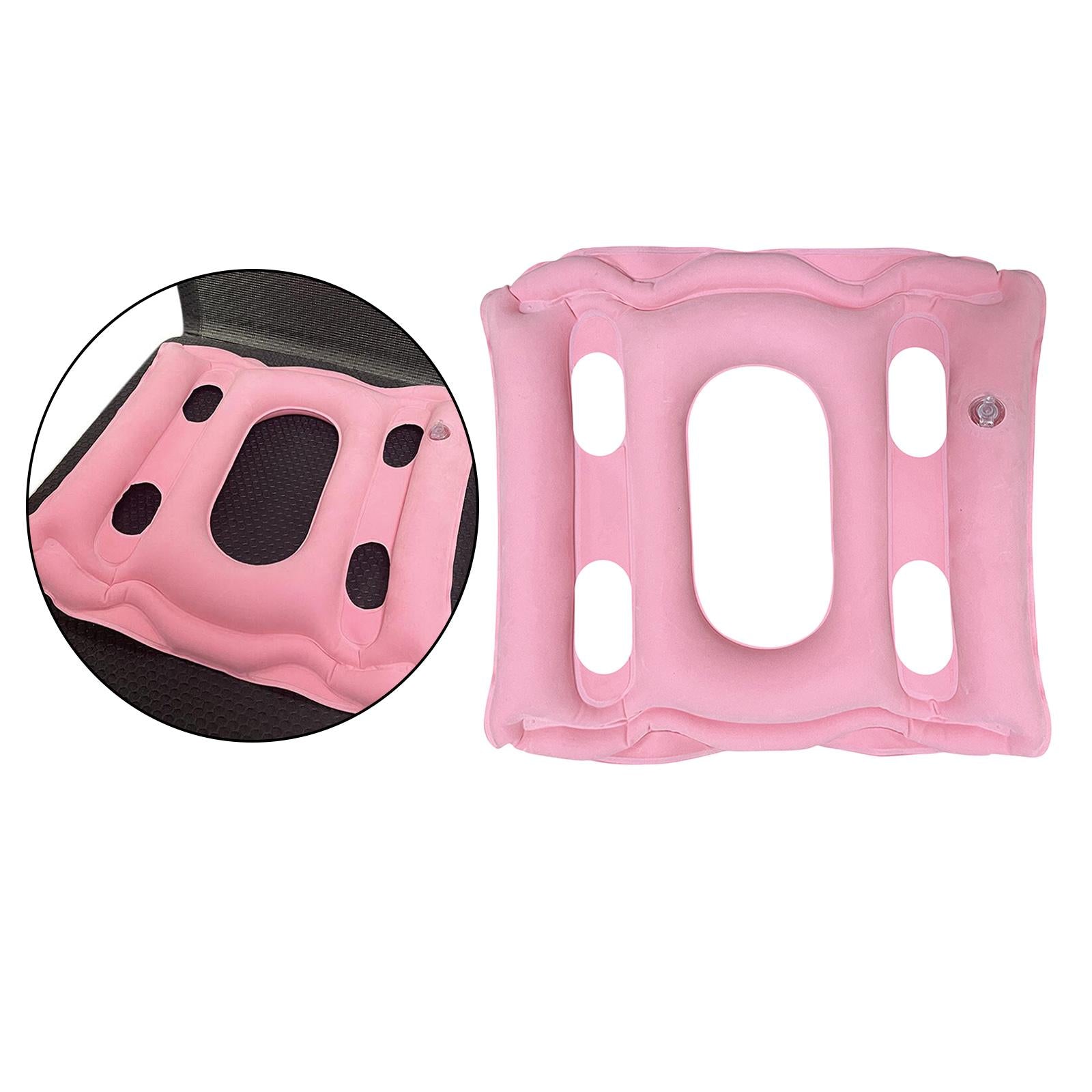 Square Air Inflatable Seat Cushion Pain Relief for Office Home Seat pink