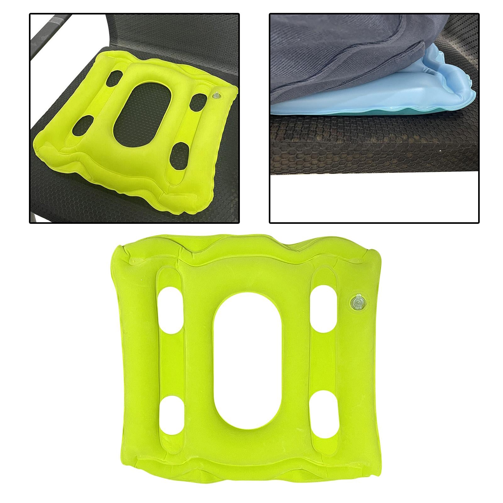 Square Air Inflatable Seat Cushion Pain Relief for Office Home Seat green