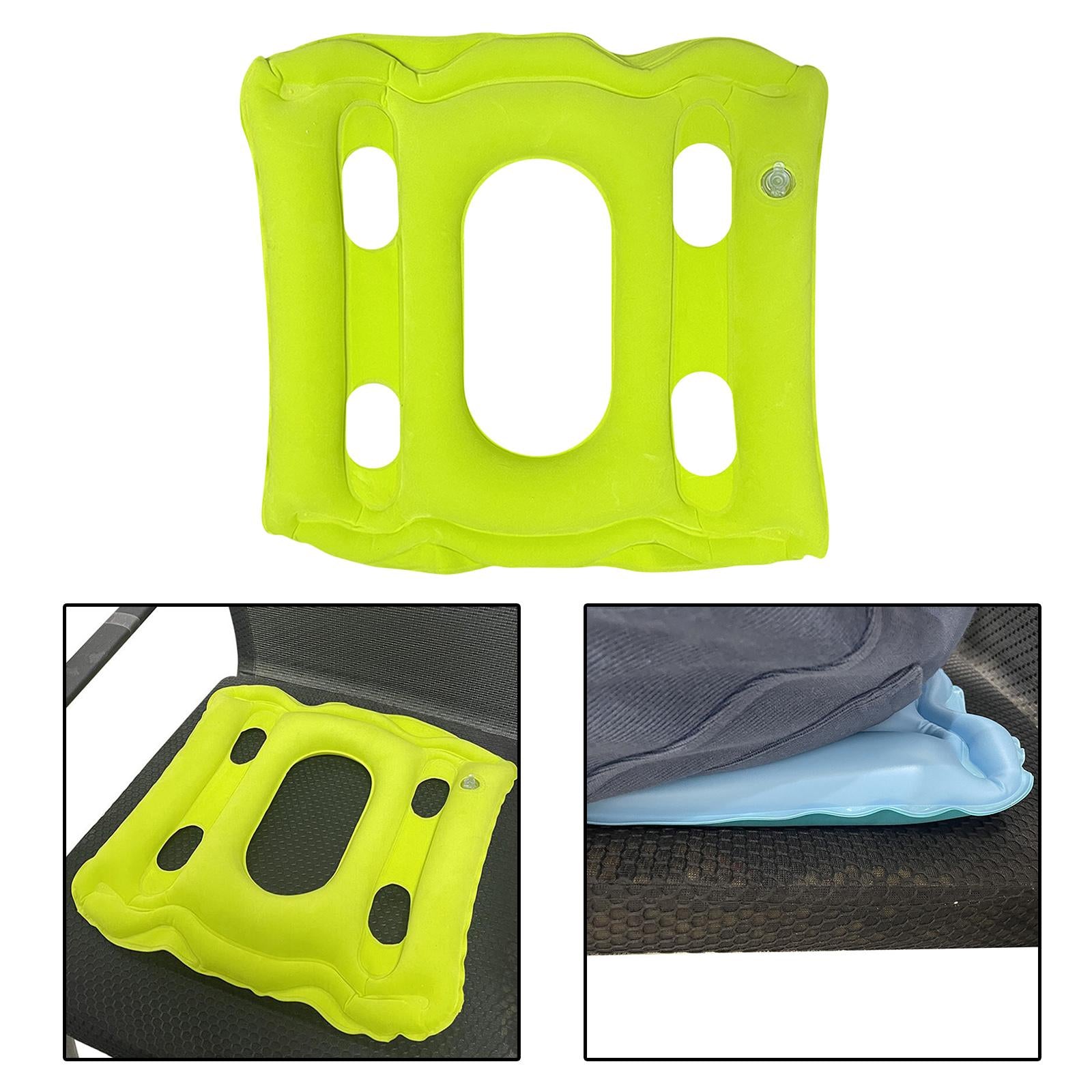 Square Air Inflatable Seat Cushion Pain Relief for Office Home Seat green