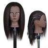 Hair Styling Practice Doll Head Training Mannequin Clamp 14in Black Skin