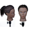 Hair Styling Practice Doll Head Training Mannequin Clamp 14in Black Skin