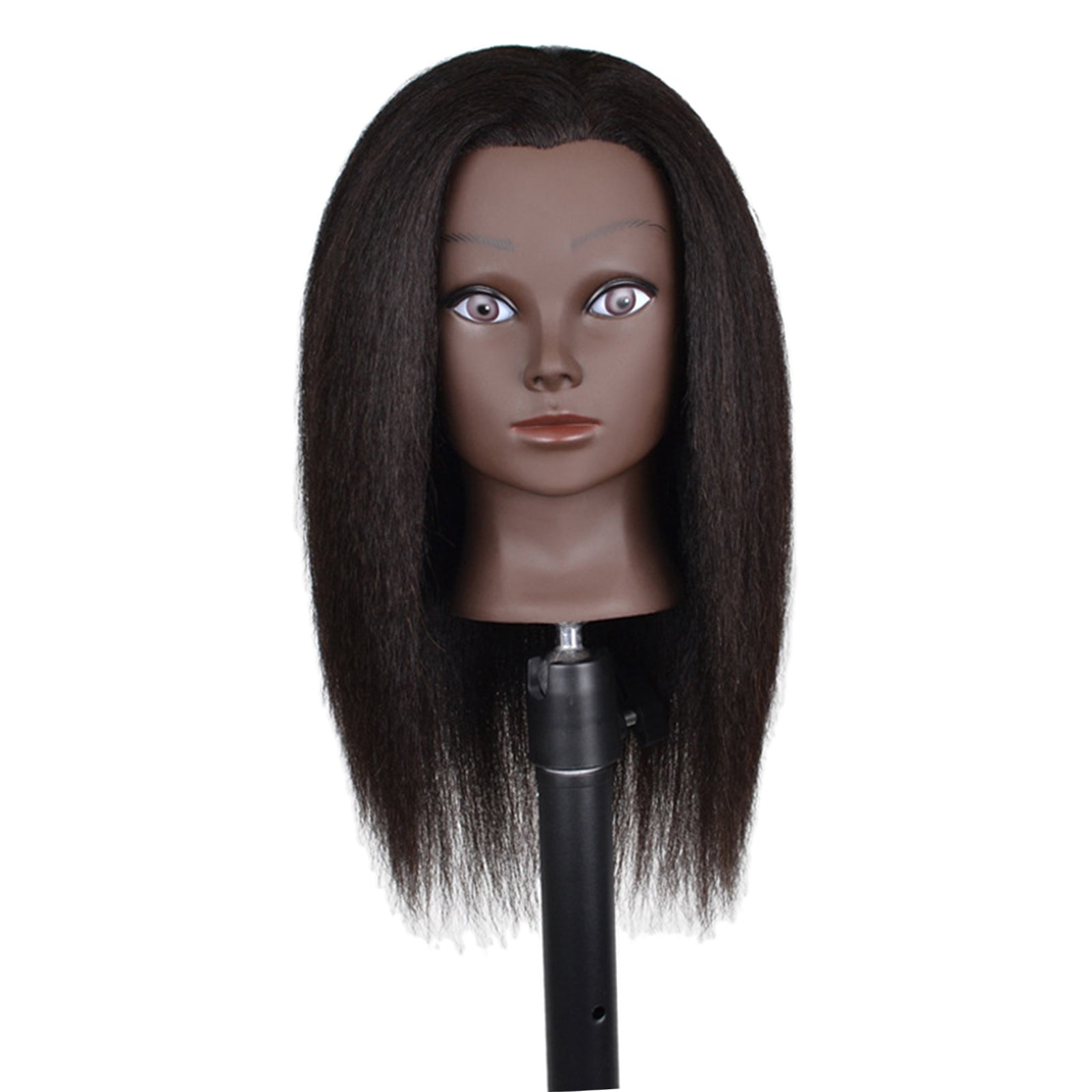 Hair Styling Practice Doll Head Training Mannequin Clamp 14in Black Skin