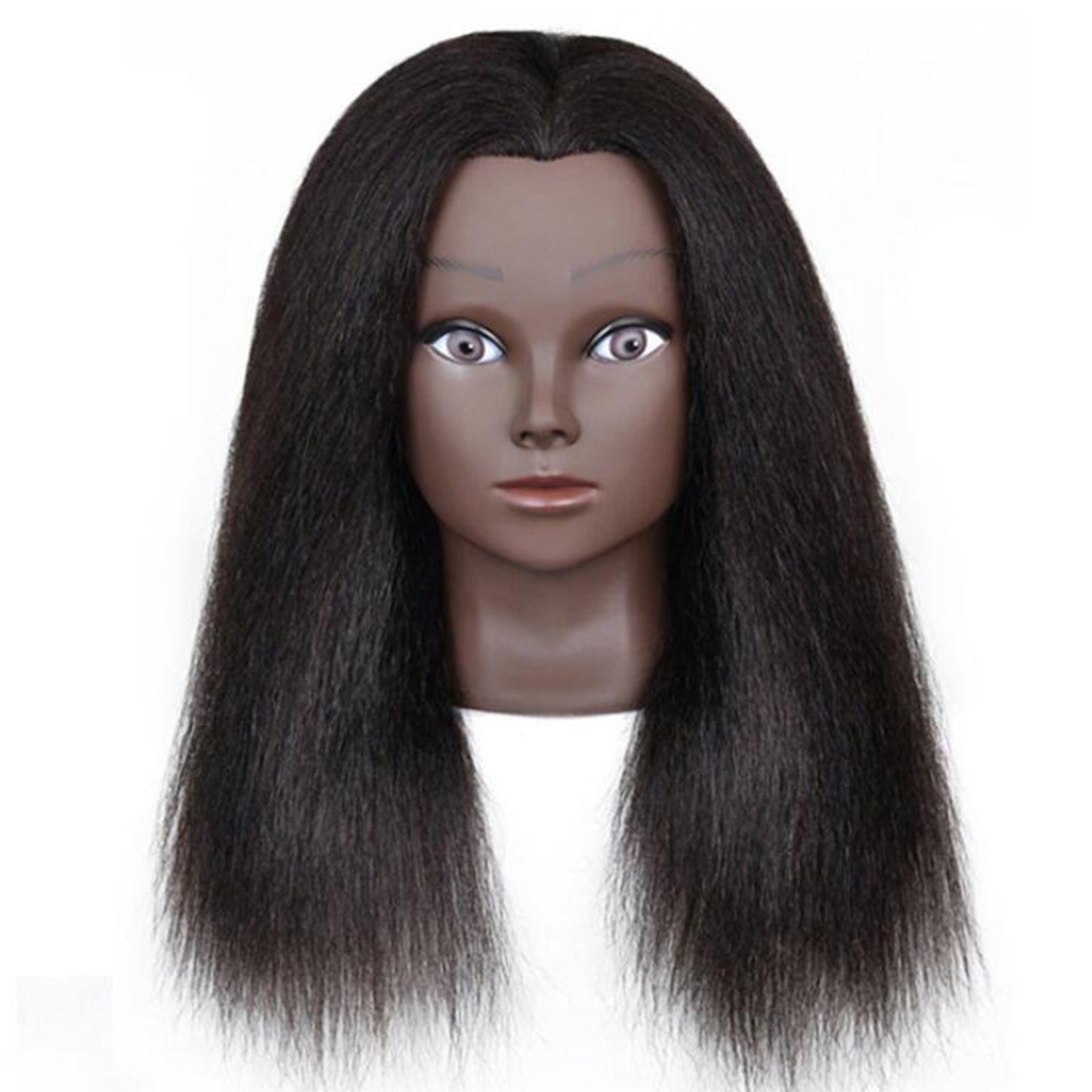 Hair Styling Practice Doll Head Training Mannequin Clamp 14in Black Skin