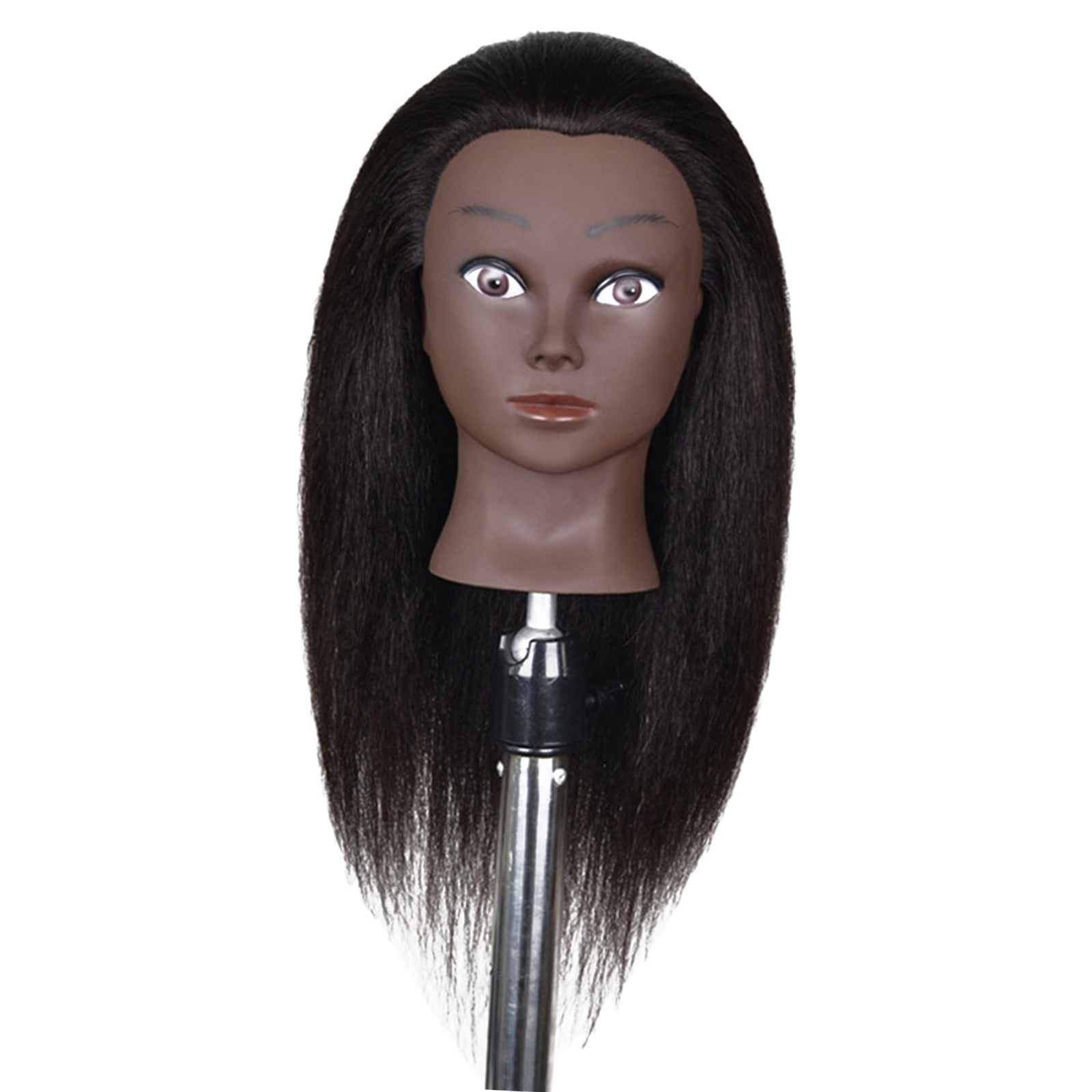 Hair Styling Practice Doll Head Training Mannequin Clamp 16in Black Skin