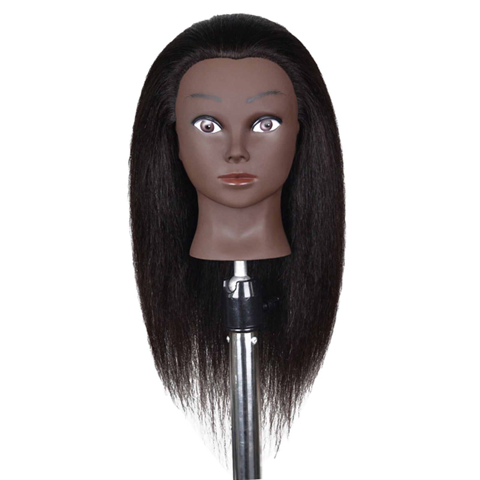 Hair Styling Practice Doll Head Training Mannequin Clamp 16in Black Skin