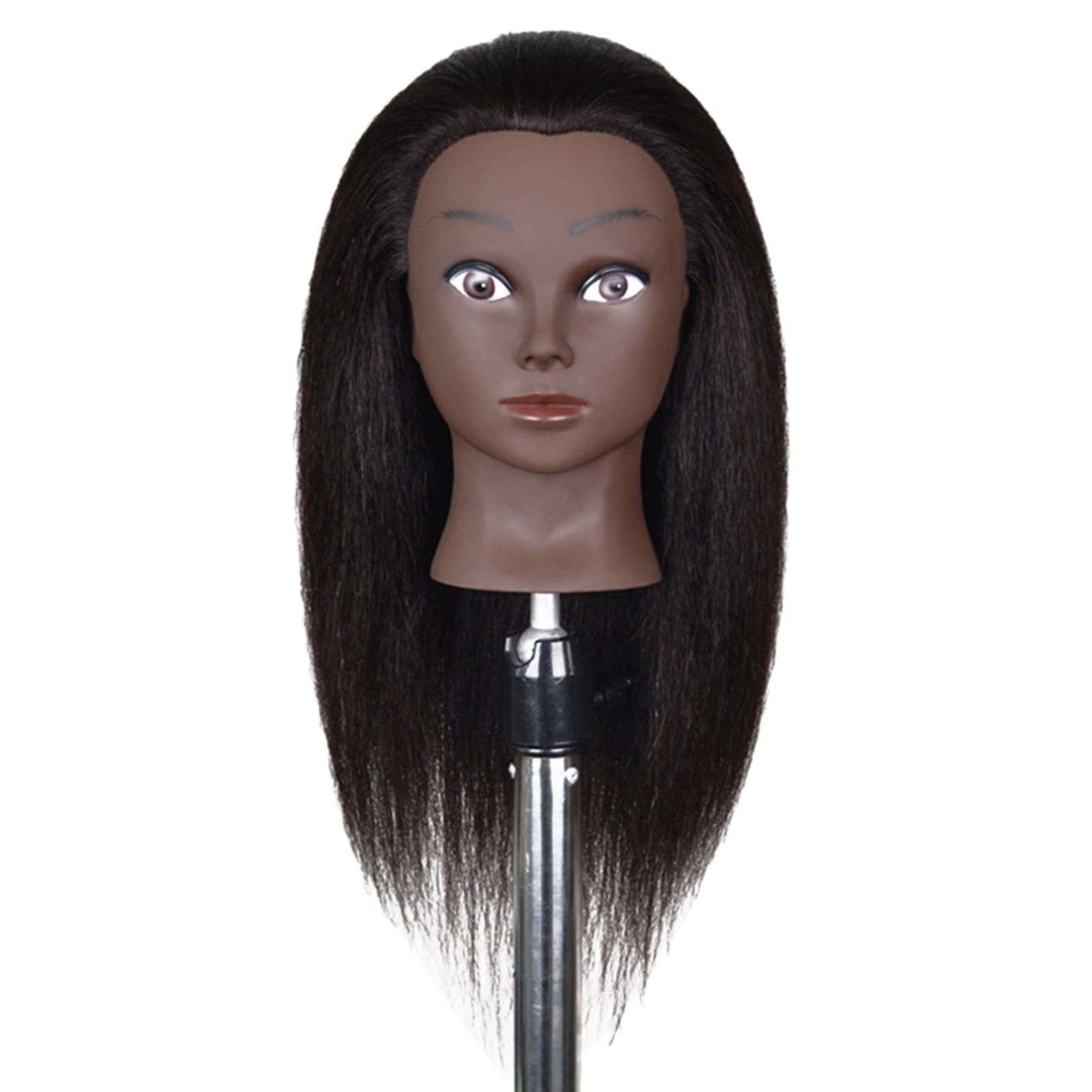 Hair Styling Practice Doll Head Training Mannequin Clamp 16in Black Skin